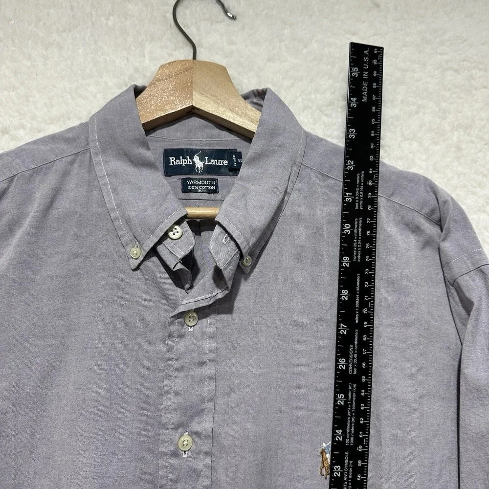 Polo Ralph Lauren Yarmouth Purple Button‎ Down Long Sleeve Shirt Size 17 34/35